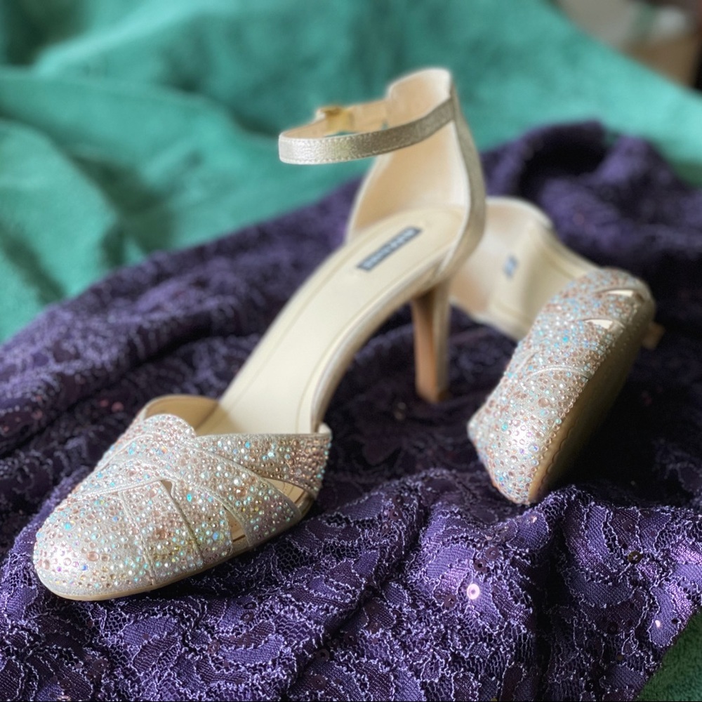ALEX MARIE Jeweled High Heeled Ankle-Strap Size 10 Dillard’s Private Brand